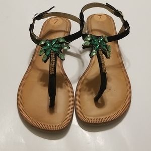 Carlos Santana palm tree sandals